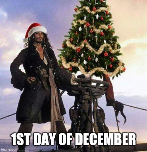 HOW I FEEL WHEN I BRING THE DECORATIONS OUT | 1ST DAY OF DECEMBER | image tagged in christmas,jack sparrow,pirate,pirates of the caribbean,christmas tree | made w/ Imgflip meme maker