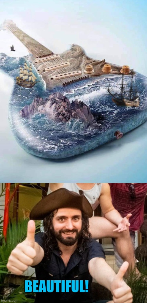 PERFECT FOR PIRATE METAL! | BEAUTIFUL! | image tagged in pirate,pirates,guitar,alestorm,heavy metal | made w/ Imgflip meme maker