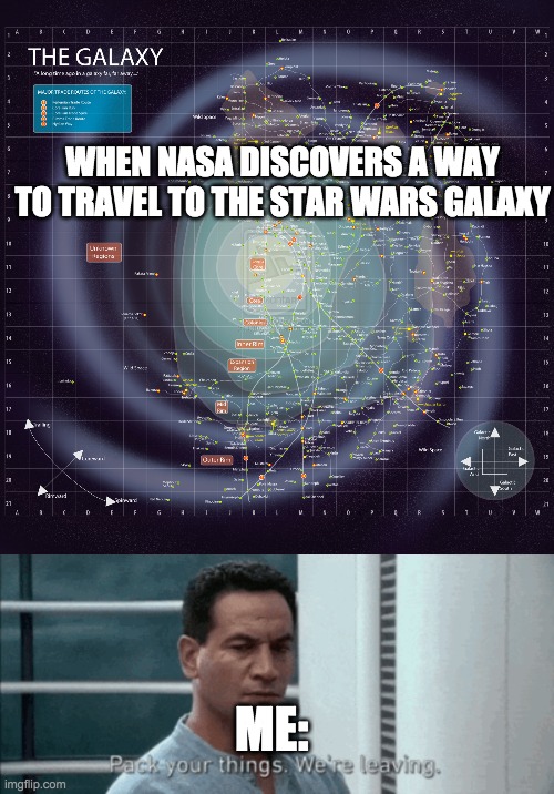 Im going | WHEN NASA DISCOVERS A WAY TO TRAVEL TO THE STAR WARS GALAXY; ME: | image tagged in star wars | made w/ Imgflip meme maker