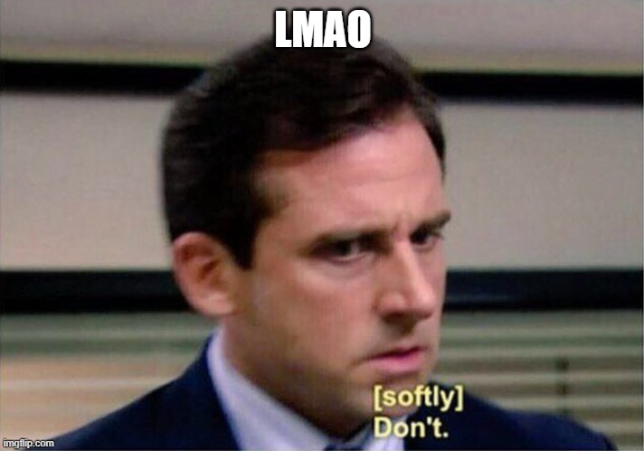 Michael Scott Don't Softly | LMAO | image tagged in michael scott don't softly | made w/ Imgflip meme maker