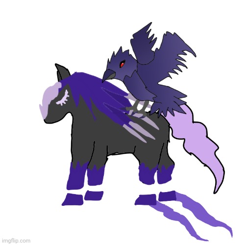Spectier and Corviknight drawn by using emojis as a reference. | image tagged in pokemon | made w/ Imgflip meme maker