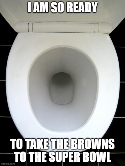 TOILET | I AM SO READY; TO TAKE THE BROWNS TO THE SUPER BOWL | image tagged in toilet | made w/ Imgflip meme maker