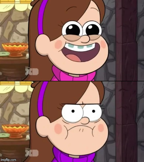 Happy and Angry Mabel Blank Meme Template