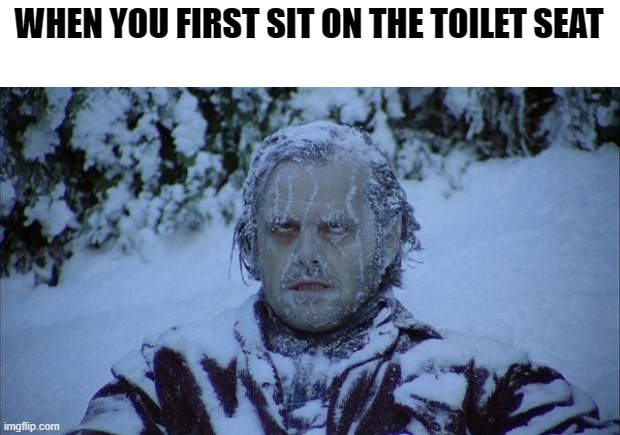 S-s-so c-c-cold... | WHEN YOU FIRST SIT ON THE TOILET SEAT | image tagged in cold,toilet,memes,funny | made w/ Imgflip meme maker