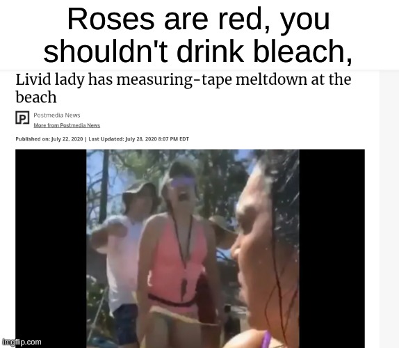 Roses are red, you shouldn't drink bleach, | image tagged in memes | made w/ Imgflip meme maker
