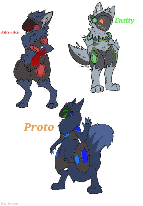 Meet my three protogen OCs (I made these protogens in Garry's Mod