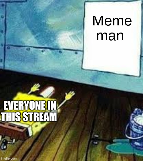 spongebob worship | Meme man; EVERYONE IN THIS STREAM | image tagged in spongebob worship | made w/ Imgflip meme maker