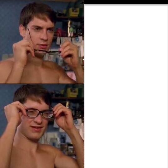 High Quality SpiderMan needs glasses Blank Meme Template