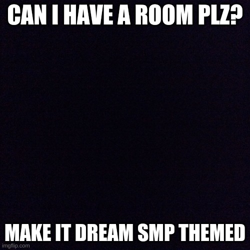 Can I have this? | CAN I HAVE A ROOM PLZ? MAKE IT DREAM SMP THEMED | image tagged in black screen | made w/ Imgflip meme maker