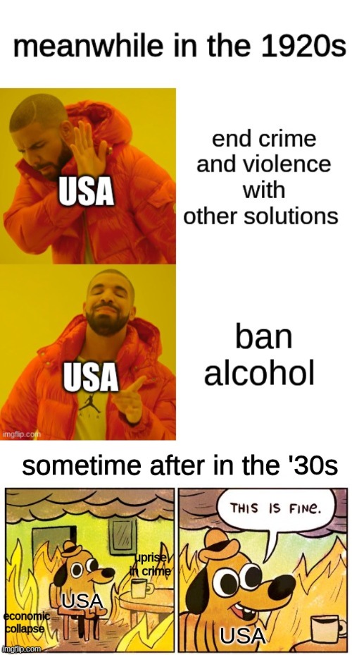 this is America | image tagged in historical meme,drake hotline bling,this is fine | made w/ Imgflip meme maker