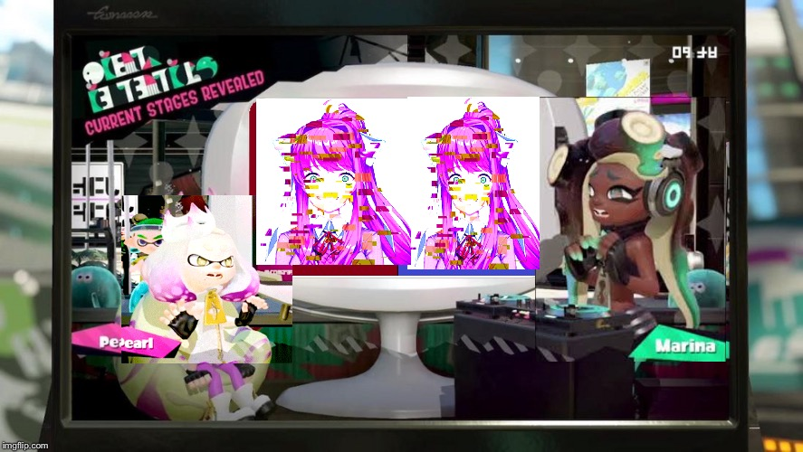 Monika takes over splatoon Blank Meme Template