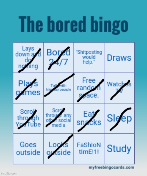 why this dont be a 5x5 | image tagged in the bored bingo | made w/ Imgflip meme maker