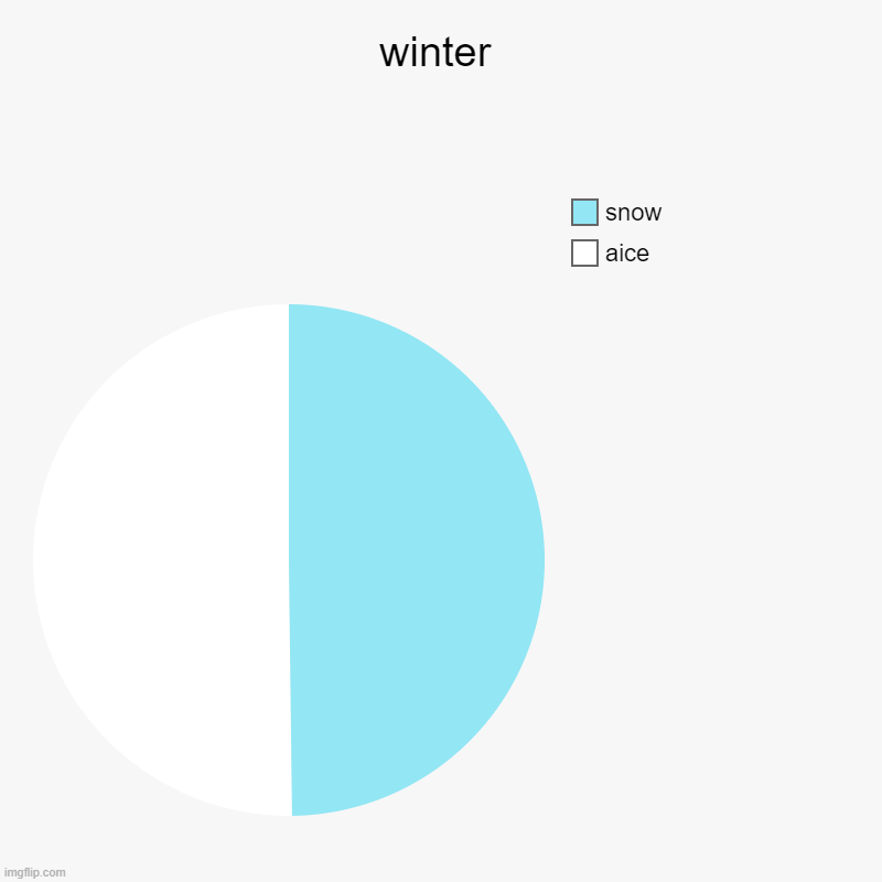 winter | aice, snow | image tagged in charts,pie charts | made w/ Imgflip chart maker