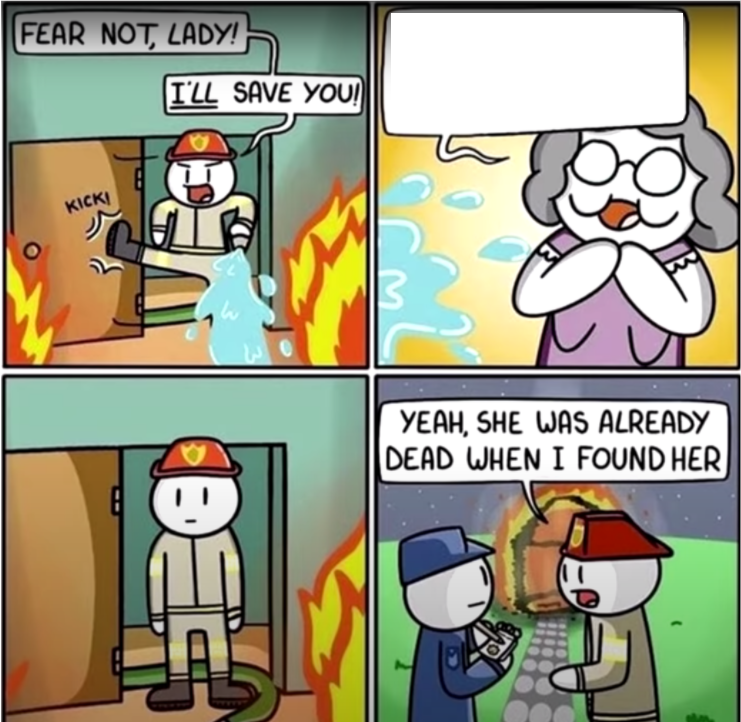 lady in fire comic Blank Meme Template