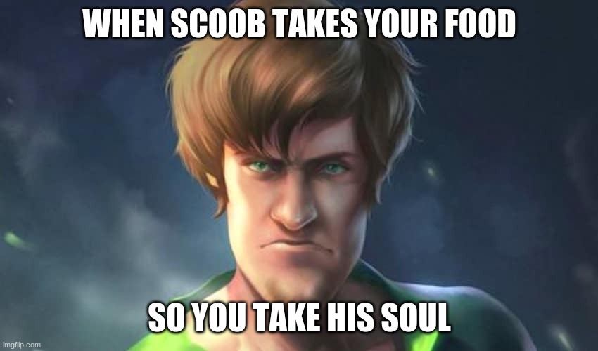 never again scoob | WHEN SCOOB TAKES YOUR FOOD; SO YOU TAKE HIS SOUL | image tagged in memes | made w/ Imgflip meme maker