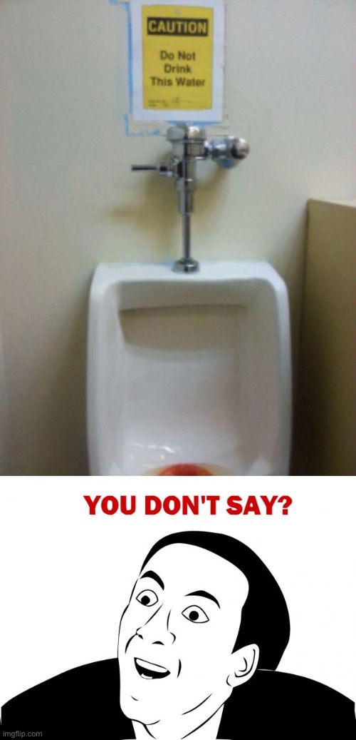You don’t say? | image tagged in memes,you don't say,toilet,stupid signs,water,warning sign | made w/ Imgflip meme maker