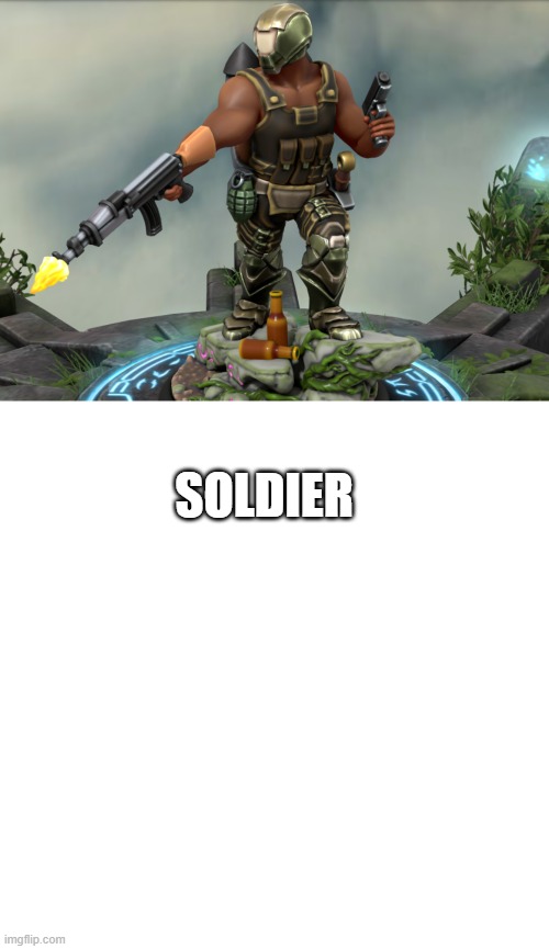 SOLDIER | image tagged in memes,blank transparent square | made w/ Imgflip meme maker