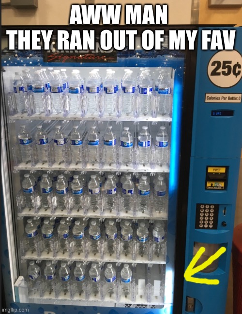 Darn, they ran out | AWW MAN 
THEY RAN OUT OF MY FAV | image tagged in aww they don t have my favorite,too many choices | made w/ Imgflip meme maker