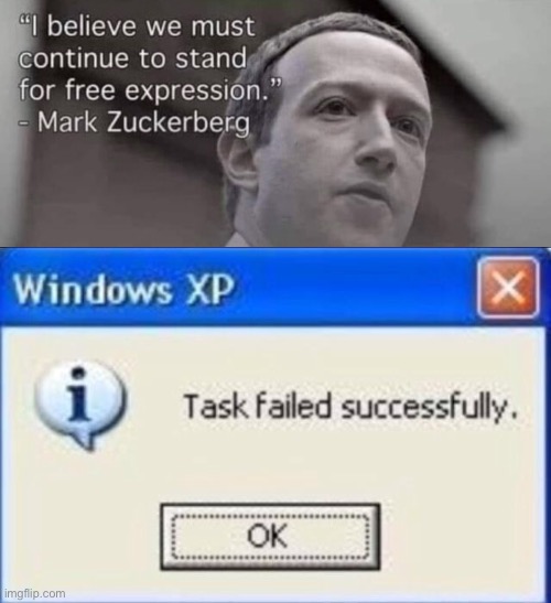 Great Job Mark | image tagged in task failed successfully,mark zuckerberg,funny,memes,politics,facebook | made w/ Imgflip meme maker