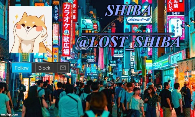 Lost_Shiba announcement template Blank Meme Template