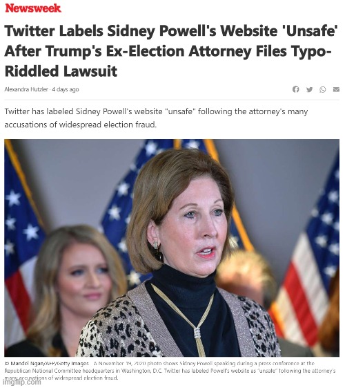 moar Sidney Powell cringe. | image tagged in lawyer,election 2020,2020 elections | made w/ Imgflip meme maker