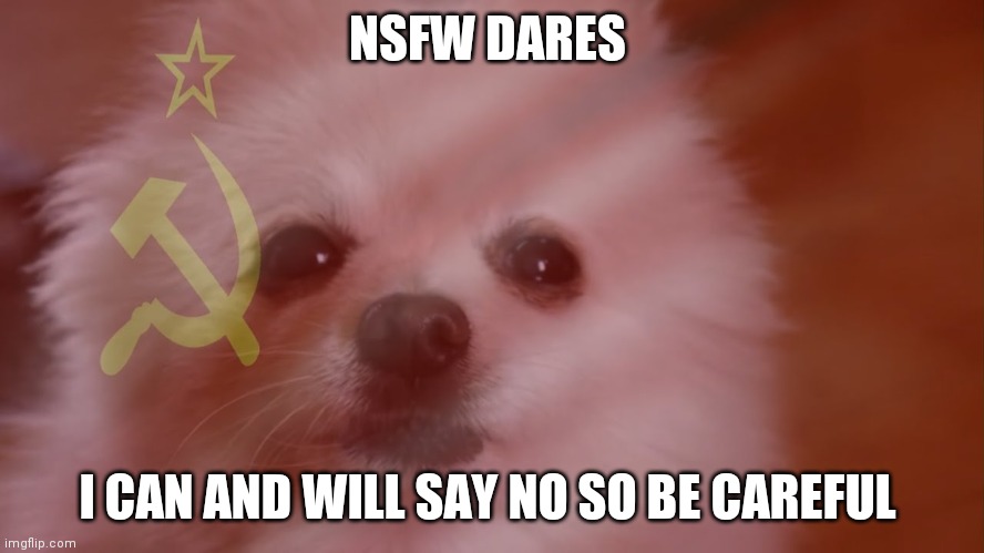 NSFW DARES; I CAN AND WILL SAY NO SO BE CAREFUL | made w/ Imgflip meme maker