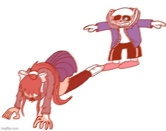 image tagged in sans t-pose on monika | made w/ Imgflip meme maker