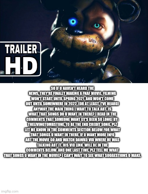 FNaF movie news - Imgflip