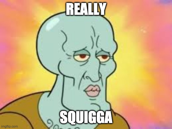 Handsome Squidward | REALLY; SQUIGGA | image tagged in handsome squidward | made w/ Imgflip meme maker
