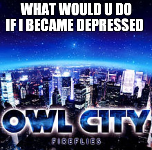 Owl city | WHAT WOULD U DO IF I BECAME DEPRESSED | image tagged in owl city | made w/ Imgflip meme maker