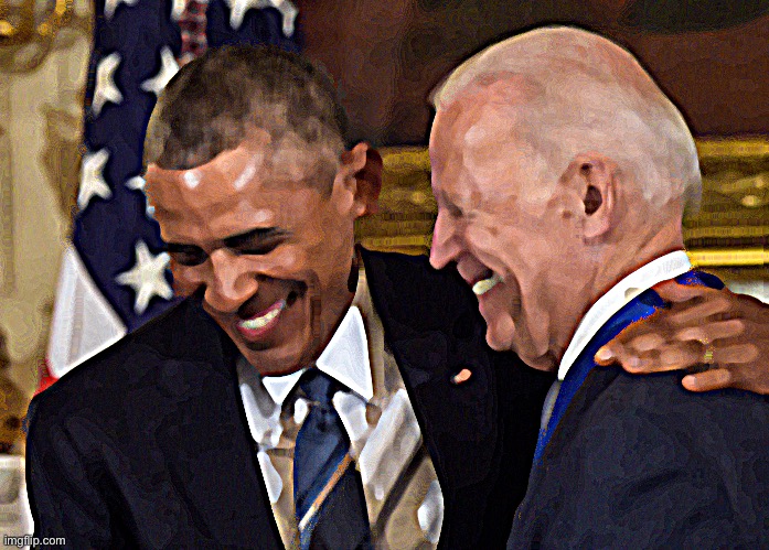 Joe Biden Obama median filter + sharpen | image tagged in joe biden obama | made w/ Imgflip meme maker