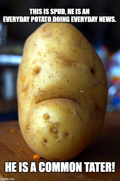 Corona | THIS IS SPUD, HE IS AN EVERYDAY POTATO DOING EVERYDAY NEWS. HE IS A COMMON TATER! | image tagged in sad potato | made w/ Imgflip meme maker
