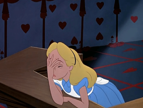 Alice in Wonderland facepalm Blank Meme Template