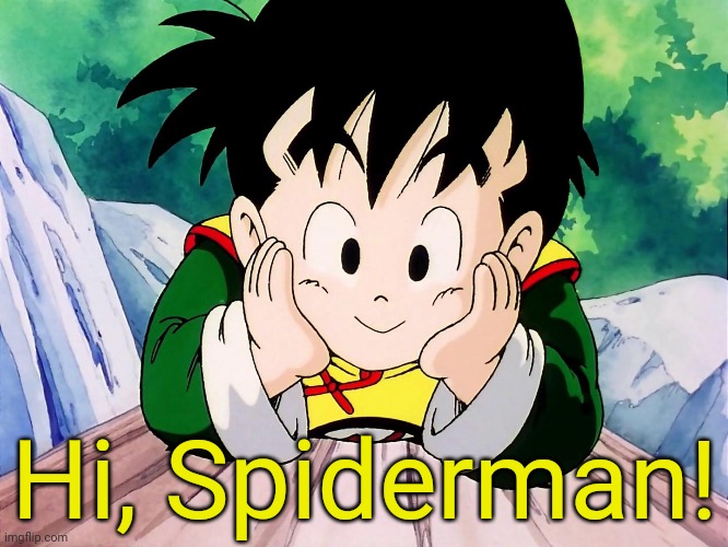 Cute Gohan (DBZ) | Hi, Spiderman! | image tagged in cute gohan dbz | made w/ Imgflip meme maker