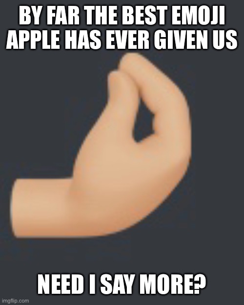 Tru shtuff | BY FAR THE BEST EMOJI APPLE HAS EVER GIVEN US; NEED I SAY MORE? | image tagged in emoji | made w/ Imgflip meme maker