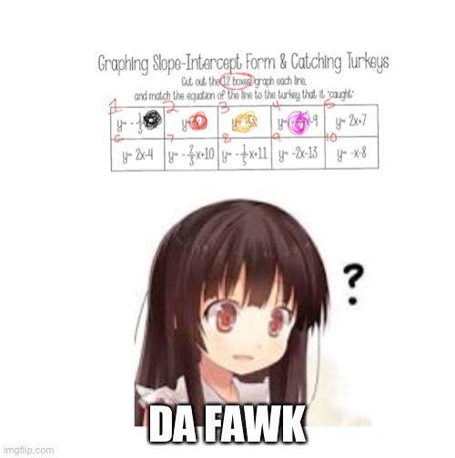 When the teacher says the test is easy... | DA FAWK | image tagged in anime,school,test | made w/ Imgflip meme maker