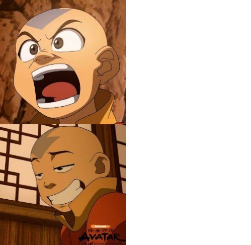 High Quality Avatar Aang Blank Meme Template