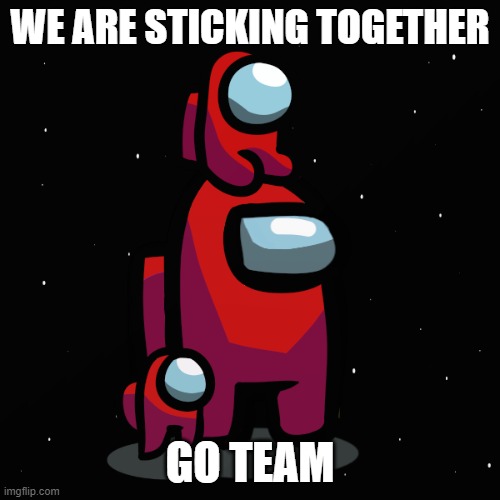 groups | WE ARE STICKING TOGETHER; GO TEAM | image tagged in among us | made w/ Imgflip meme maker