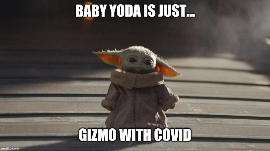 Baby Yoda is just Gizmo with covid | BABY YODA IS JUST... GIZMO WITH COVID | image tagged in yoda covid,gizmo,2020 | made w/ Imgflip meme maker