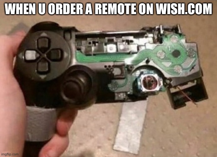 He | WHEN U ORDER A REMOTE ON WISH.COM | image tagged in ps4 | made w/ Imgflip meme maker