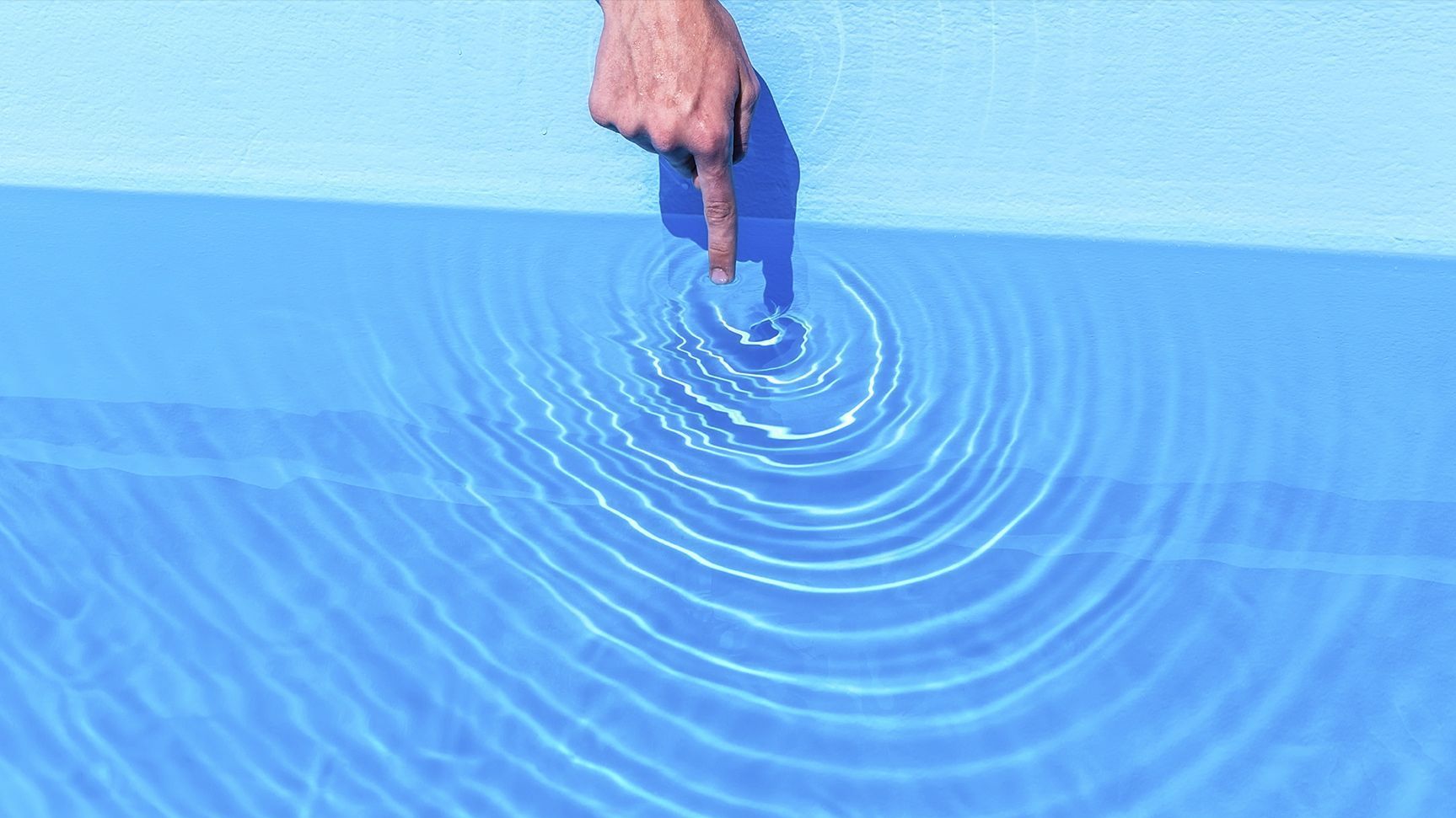 Finger creates ripples in pool Blank Meme Template