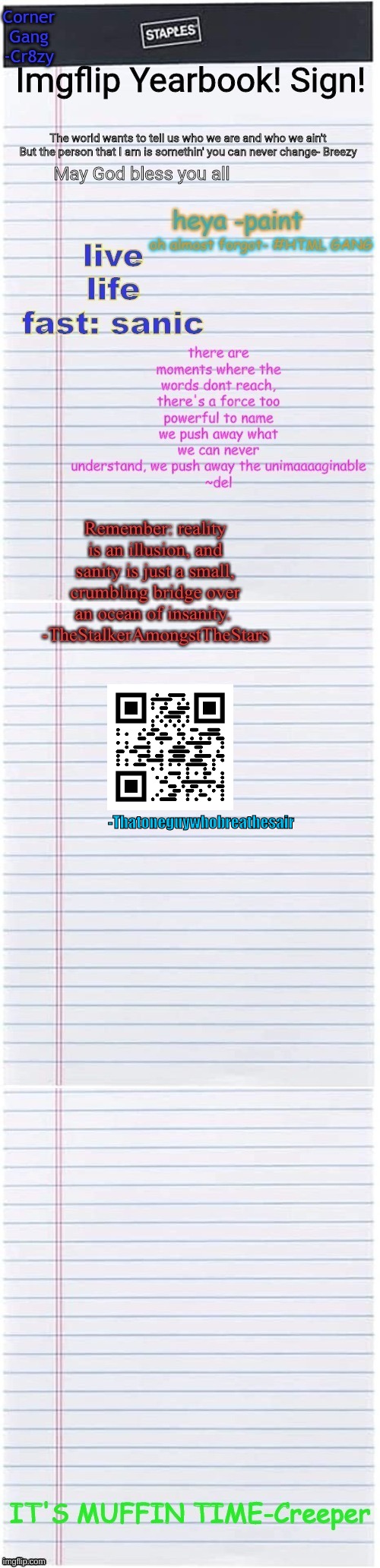 Imgflip yearbook (I added the QR code) | -Thatoneguywhobreathesair | made w/ Imgflip meme maker