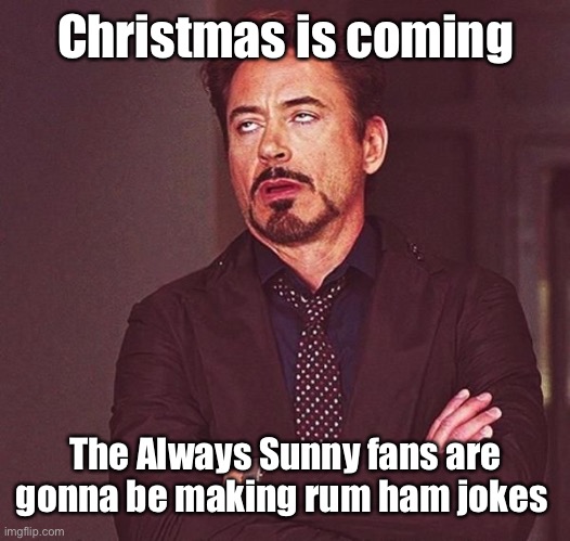 Rum Ham | Christmas is coming; The Always Sunny fans are gonna be making rum ham jokes | image tagged in funny | made w/ Imgflip meme maker