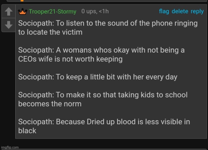 Answers to the Sociopath test | made w/ Imgflip meme maker