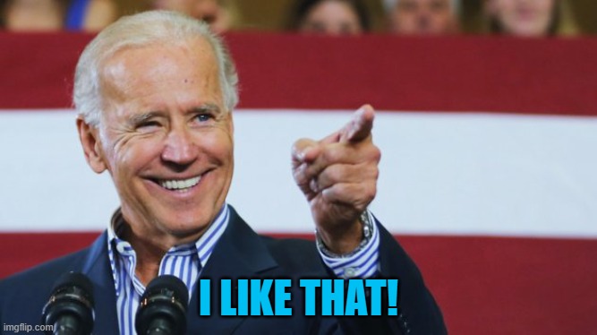Cool Joe Biden | I LIKE THAT! | image tagged in cool joe biden | made w/ Imgflip meme maker