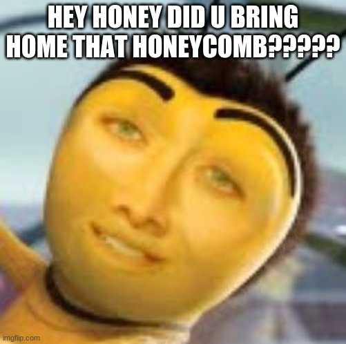 when bees evolve | HEY HONEY DID U BRING HOME THAT HONEYCOMB????? | image tagged in memes | made w/ Imgflip meme maker