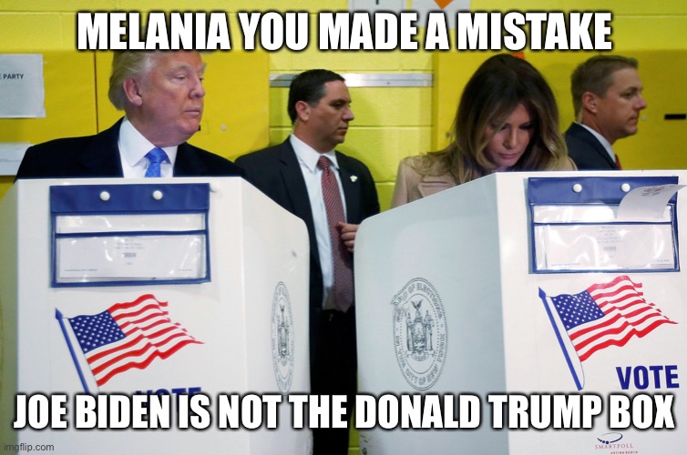 still mad over that Stormy thing Melania? Fake news! | MELANIA YOU MADE A MISTAKE; JOE BIDEN IS NOT THE DONALD TRUMP BOX | image tagged in donald trump,melania trump,voter fraud,mad,joe biden,winner | made w/ Imgflip meme maker