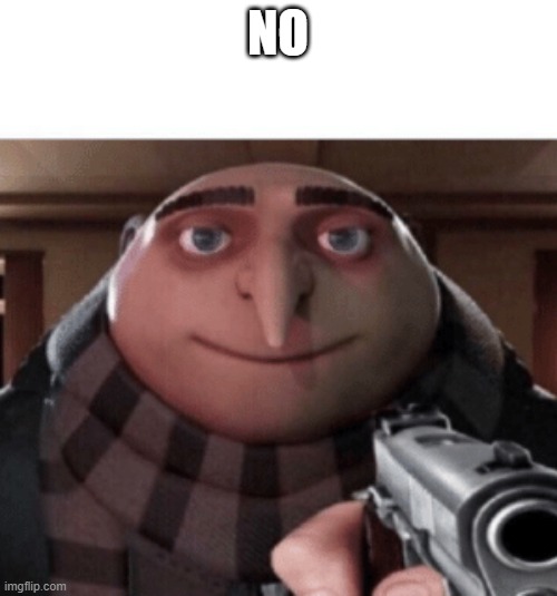 NO Gru | NO | image tagged in no gru | made w/ Imgflip meme maker