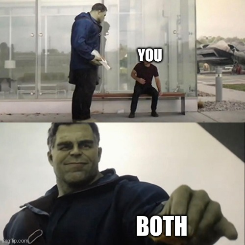 Hulk Taco | YOU BOTH | image tagged in hulk taco | made w/ Imgflip meme maker