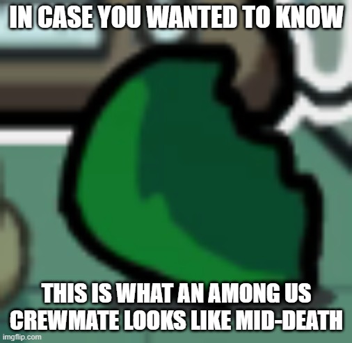 Didn't know what else to post | IN CASE YOU WANTED TO KNOW; THIS IS WHAT AN AMONG US CREWMATE LOOKS LIKE MID-DEATH | image tagged in games,video games,among us,among us kill,among us stab,post | made w/ Imgflip meme maker
